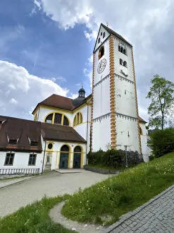 Southern Germany Urban View Prints: Clock tower of Benedictine monastery St