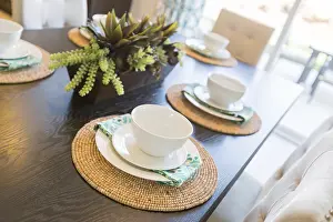 Close Up Table Setting Prints: Close up abstract of table setting in new house