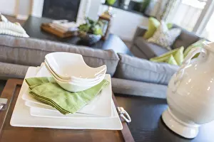 Close Up Table Setting Prints: Close up abstract of table setting in new house
