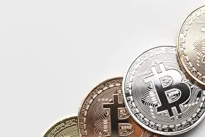 Bitcoin Close Up Prints: Close up bitcoin different colors
