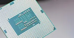 Close Up Computer Hardware Prints: Close up of contacts of a computer microprocessor