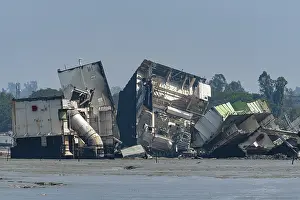 Chittagong Ship Breaking Yard Prints: Close up of a huge container ship ready to getting break up