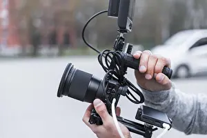 Business Attire Photography Prints: Close up journalism camera