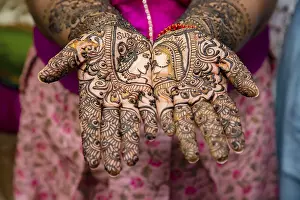 Mauritius Travel Photography Prints: Close up of mehendi on bride's hand