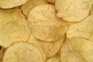 Potato Chip Nutrition Facts Prints: Close up of Potato Chips Crisps