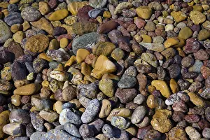 Colorful Pebbles Prints: Close-up of colourful pebbles with different textures and patterns