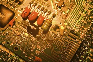 Electronic Technology Image Prints: Close-up of a computer circuit board