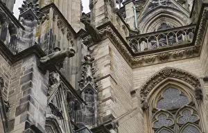 Prints of Close-up of the Gothic architecture of a cathedral with stone decorations, Utrecht, the Netherlands Utrecht Prints: Gothic Cathedral Stone Decorations Print, Utrecht