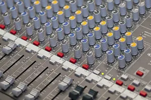 Professional Audio Equipment Prints: Close-up on knobs of an audio console