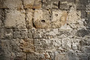 Prints of Close-up of a very old stone wall with weathered texture, Palermo, Sicily, Italy Palermo Prints: Close-up of Old Stone Wall Print, Palermo, Sicily