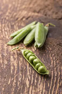 Deserted Plant Life Prints: Close-up of an open raw pea