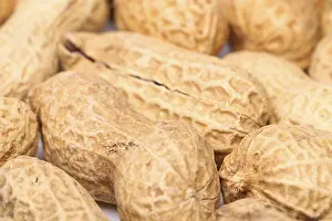 Legume Plant Prints: Close-up of some peanuts. background of some peanuts