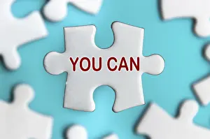 Symbolic Picture Meaning Prints: Close-up on text - You can on missing jigsaw puzzle