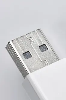 Bright Light Studio Photography Prints: Close-up of a USB type A plug on a white background