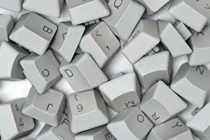 Personal Computer Accessories Prints: Close-up view of grey computer keyboard keys