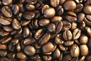 Close Up Coffee Beans Prints: Close up view coffee beans