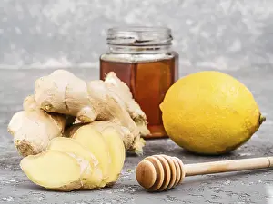 Ginger Root Nutrition Prints: Close up view of ginger slice, ginger root