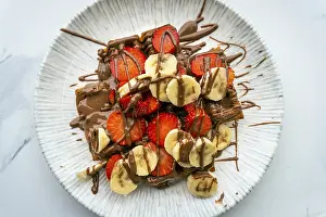 High Calorie Dessert Prints: Close up top down view massive