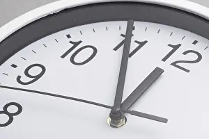 Time Of Day Concept Prints: Close up white clock face