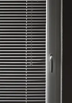 Deserted Window Prints: Closed blinds on a window