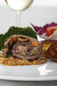 Empty Grocery Section Prints: Closeup of a beef roulade