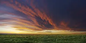 Deserted Landscape With Clouds Prints: Cloud front approaching