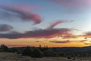 Prints of Cloud and clear sky during a sunset. Le Rozier, Millau, Grands Causses, Florac, Lozere, Occitanie, Cevennes, France Cloud and clear sky during a sunset Lozere Prints: Cloud and Clear Sky Sunset Print, Le Rozier, France