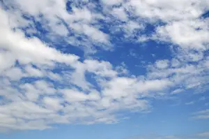Blue Sky Clouds Prints: Cloud filled blue sky
