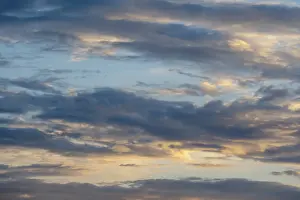 Central Europe Cloud Formations Prints: Cloud formation in front of sunset, Germany