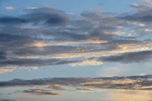 Deserted European Landscape Prints: Cloud formation in front of sunset, Germany