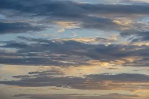 Evening Sky Photography Prints: Cloud formation in front of sunset, Germany