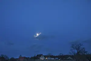 Bavaria Full Moon Prints: Cloud with full moon in the early evening