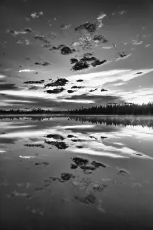 Prints of Cloud reflection in a forest lake, Norrbotten, Lapland, Sweden, July 2017 Lake Prints: Cloud Reflection Print, Norrbotten, Lapland Sweden