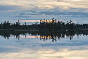 Lapland Landscape Photography Prints: Cloud reflection in a forest lake
