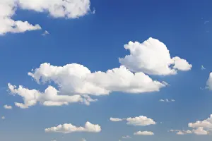 Deserted Blue Skies Prints: Clouds against a blue sky
