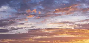Evening Sun Photography Prints: Clouds in the evening light at sunset