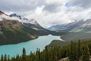 Banff National Park Canada Prints: Clouds hanging in mountain peaks