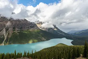 Banff National Park Canada Prints: Clouds hanging in mountain peaks