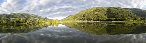 Cloudy Evening Landscape Prints: Clouds are reflected in the lake