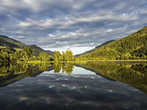Clouds are reflected in the lake Print, Gaishorn am See, Austria