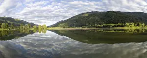 Images Dated 13th June 2024: Clouds are reflected in the lake, Gaishorn am See Print