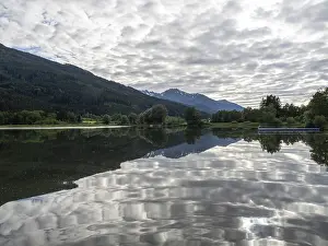 Prints of Clouds are reflected in the lake, Gaishorner See, Gaishorn am See, Paltental, Styria, Austria Related Prints: Cloud Reflection Print, Gaishorn am See, Austria