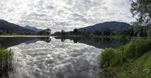 Prints of Clouds are reflected in the lake, Gaishorner See, panoramic picture, Gaishorn am See, Paltental, Styria, Austria Related Prints: Clouds Reflected in Lake Print, Gaishorn am See, Austria