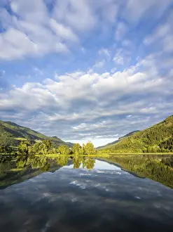 Prints of Clouds are reflected in the lake, Gaishorner See in the evening light, Gaishorn am See, Paltental, Styria, Austria Related Prints: Clouds Reflected in Lake Print, Gaishorn am See, Austria