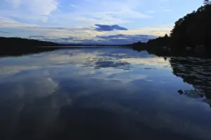 Cloudy Evening Sky Europe Prints: Clouds reflected in Lake Pilsen