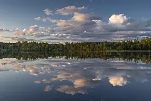 Swedish Countryside Landscape Shot Prints: Clouds reflected on the water surface