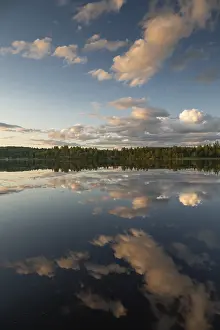 Cloudy Lake Landscape Prints: Clouds reflected on the water surface