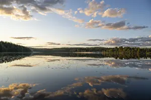 Northern Europe Water Scenery Prints: Clouds reflected on the water surface