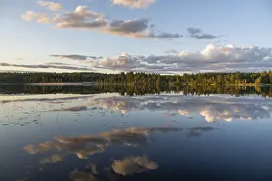Water Surface Reflection Prints: Clouds reflected on the water surface