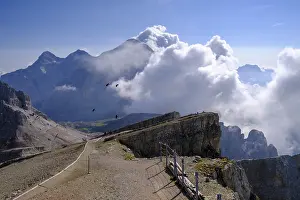 Deserted Mountain Top View Prints: Clouds at the summit of Lagazuoi